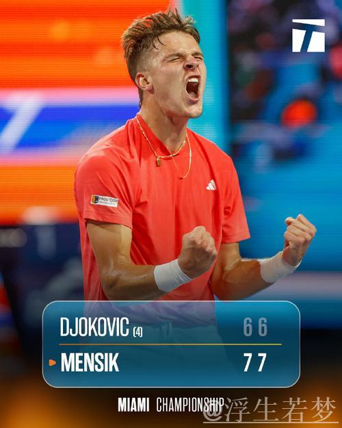 门希克直落两盘击败德约科维奇,夺得迈阿密大师赛男单冠军 门希克直落两盘击败德约科维奇,夺得迈阿密大师赛男单冠军